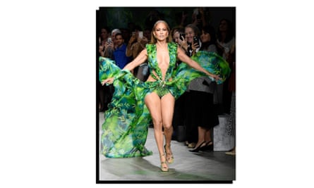 J-Lo sashaying down the Versace catwalk.