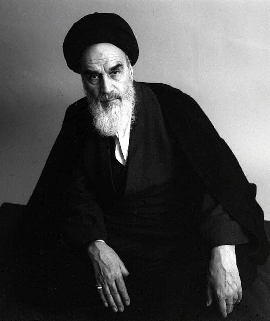 Tehran, Iran: Portrait Of Ayatollah Khomeini, Iranian Spiritual Leader.