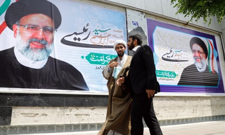 Election posters of Iranian presidential candidate Ebrahim Raisi.