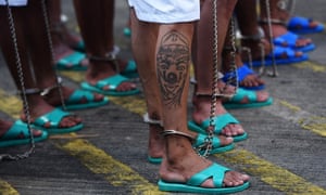 Gang members at maximum security prison in El Salvador.