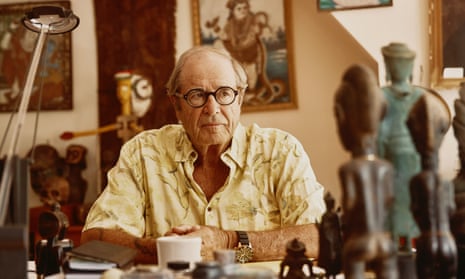 American novelist Paul Theroux photographed at home in Cape Cod, Massachusetts.