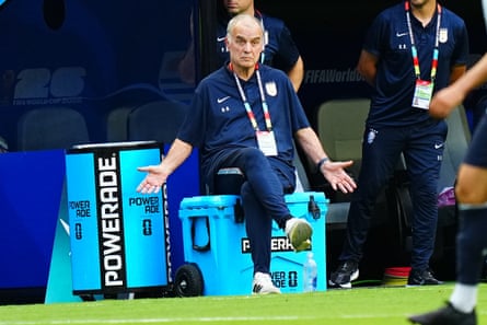 Marcelo Bielsa sits connected his bucket.