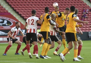 Romain Saiss scores the second with an excellent header.