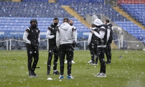 Snow falls on Bolton Wanderers