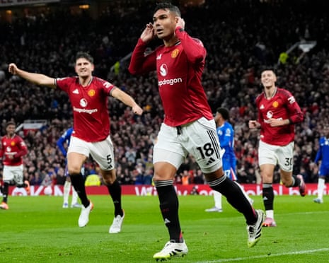 Manchester United hold off 10-man Chelsea after Casemiro red offers hope | Premier League | The Guardian