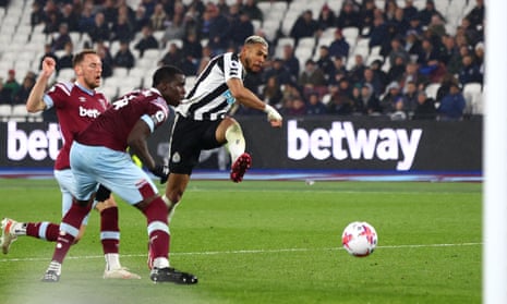Action from West Ham's match against Newcastle United at the London Stadium on 5 April 2023