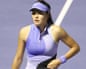 Emma Raducanu on court at the Dubai Tennis Championships