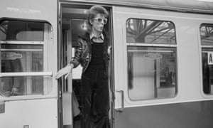 Bowie … dungarees and train bathrooms aren’t always a great match.