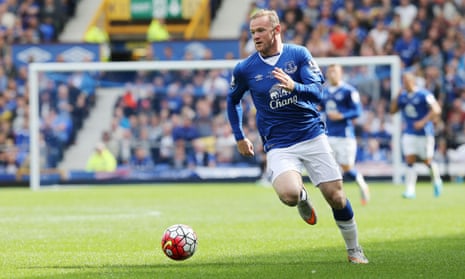 Manchester United’s Wayne Rooney pictured in an Everton shirt during Duncan Ferguson’s testimonial match in 2015.