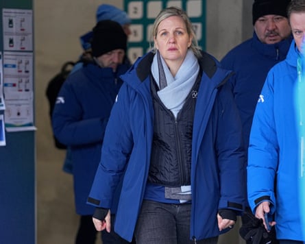 Kirsty Coventry leaves the start house of the sliding centre in Cortina d’Ampezzo