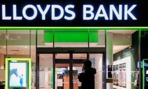 The exterior of a Lloyds Bank branch on Tottenham Court Road, London.