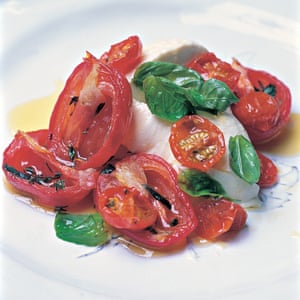 Tomato, mozzarella and basil salad. Angela Hartnett