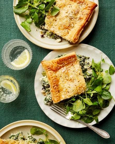 Ravinder Bhogal’s supergreens and cheese pot pie.