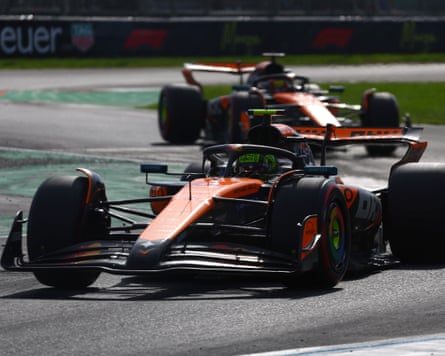 Lando Norris up of Oscar Piastri astatine Monza