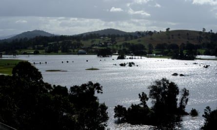 The swollen Manning river in Taree in flood in 2011. Proponents argue that much of the water in coastal rivers is wasted but conservationists point to damage done from diversion schemes in the past in rivers such as the Snowy.