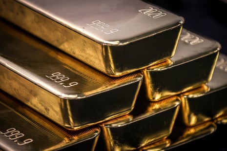 A stack of gold bars