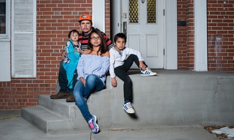 Ingrid Latorre, from Peru, pictured with her partner Eliseo Jurado and her children Bryant and Annibal, is taking sanctuary in a Quaker meeting house to avoid deportation. 