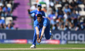 India bowler Jasprit Bumrah prepares to swoops and catch out Afghanistan batsman Hashmatullah Shaidi.