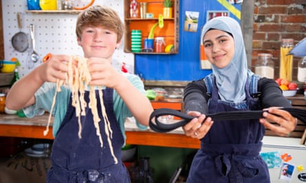 From left: Buddy Oliver with Aiyla in Cooking Buddies.