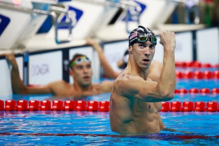 Michael Phelps of the United States celebrates winning gold in the men’s 200m butterfly at the Rio 2016 Olympic Games.