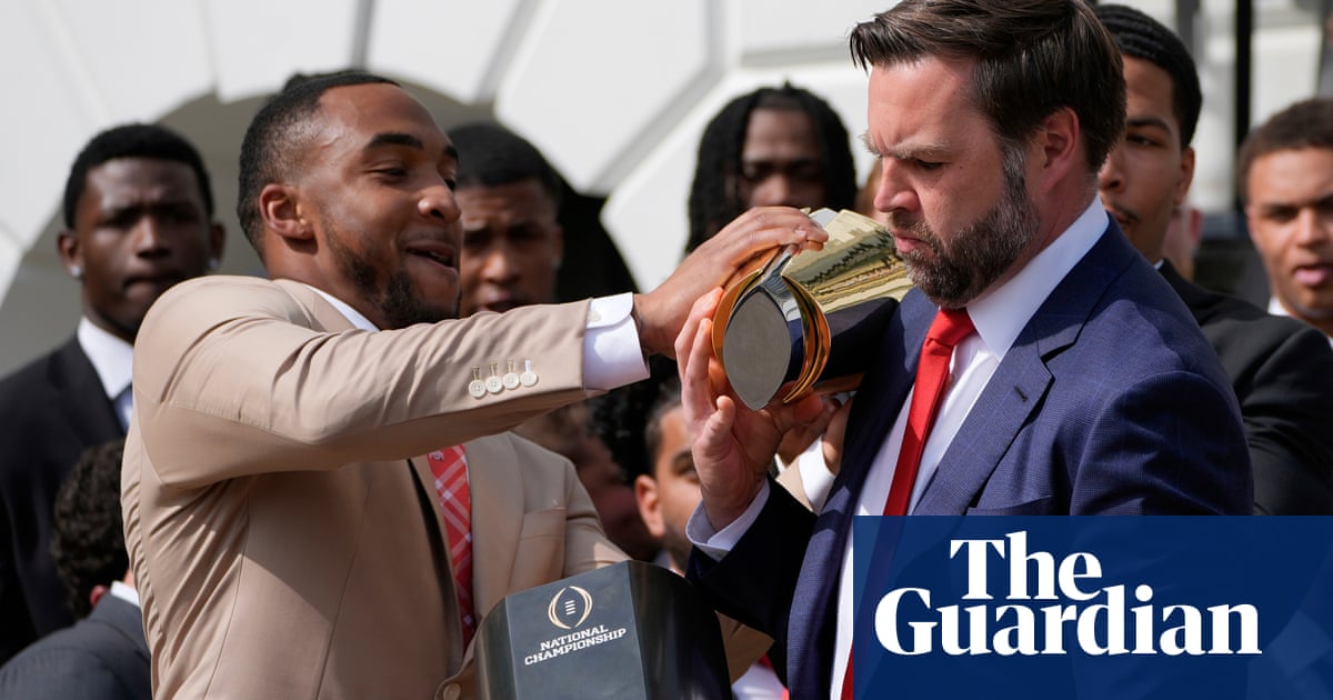 JD Vance fumbles Ohio State's national title trophy during White House visit