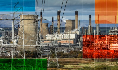 Composite of fossil fuel power stations