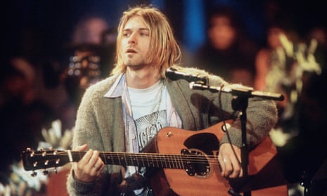 Kurt Cobain at the taping of MTV Unplugged at Sony Studios in New York City in 1993.