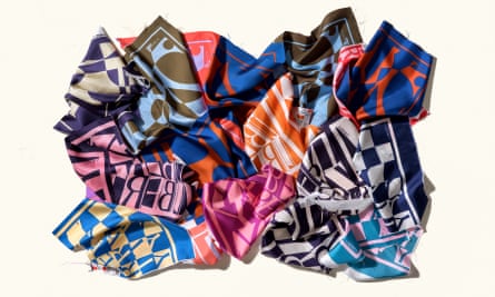 Scarves from the Pentagram Liberty Letters collection