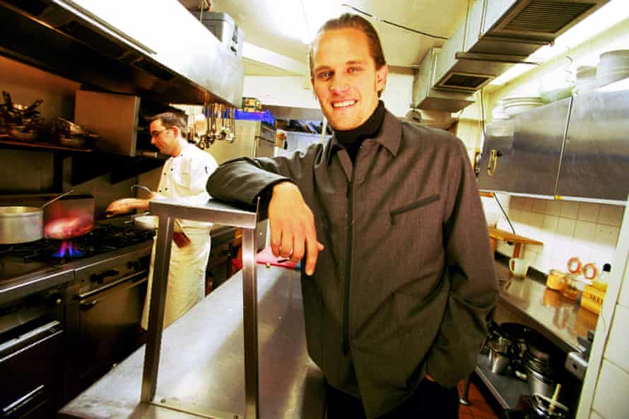 Mikkel Beck in the kitchen of his restaurant, Lundum’s, back in 2000.