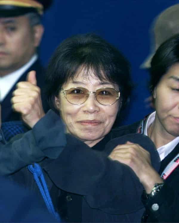 Fusako Shigenobu during her arrest in Osaka in 2000.