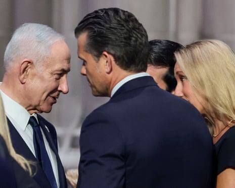 Benjamin Netanyahu and US defense secretary Pete Hegseth.