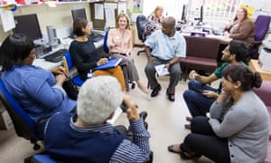 The mental health team at Heartlands hospital in Birmingham meets to discuss patients.