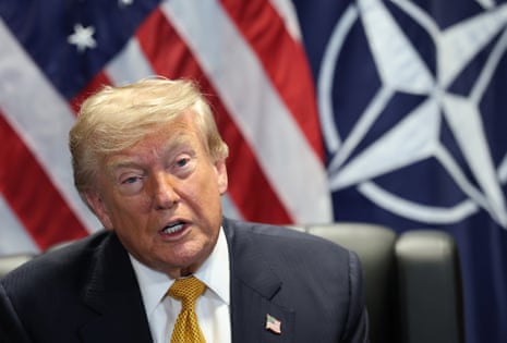 USP president Donald Trump speaking at the Nato summit in Ankara, Turkey.