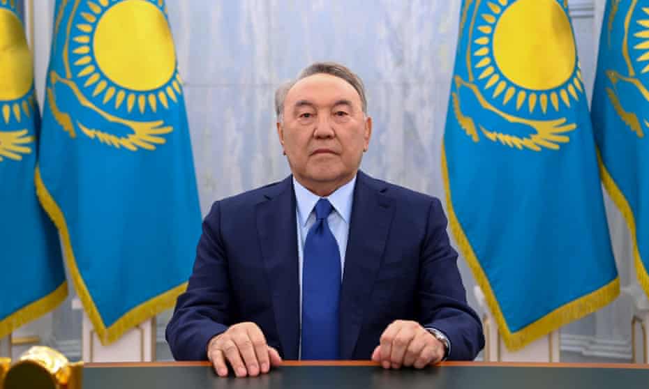 Kazakhstan's former president Nursultan Nazarbayev addresses the nation.