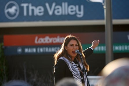 Independent senator Lidia Thorpe was among the speakers at the protest on Saturday morning