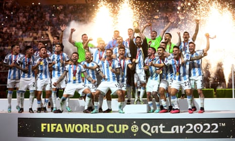 Argentina celebrating after winning the World Cup last year