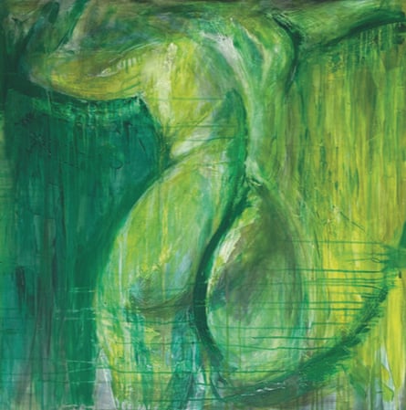 A self-portrait painted by Cecile her in 2024, a few months before her breast cancer diagnosis.