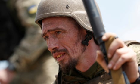 A Ukrainian serviceman attends military training in the Donetsk region, Ukraine