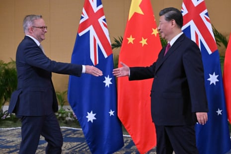 Australian prime minister Anthony Albanese meets Chinese president Xi Jinping during the G20 summit in 2022