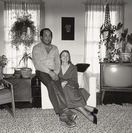 Gerard Basquiat and his partner, Nora Fitzpatrick, in the living room of their Boerum Hill brownstone, March 1978.