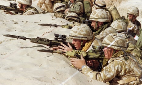 British soldiers training for the first Gulf war in 1991