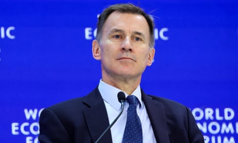 Jeremy Hunt attends the World Economic Forum in Davos