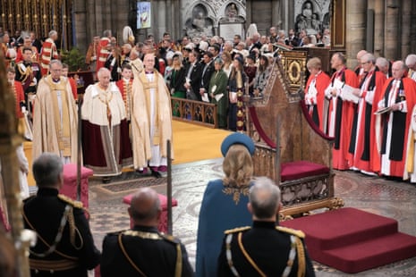 King Charles III arrives for his coronation.