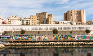 CAC museum at Gudalmedina river, soho district, CAC Malaga. Spain.