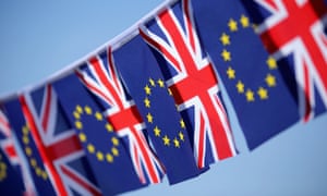 Bunting of European Union and the union flags