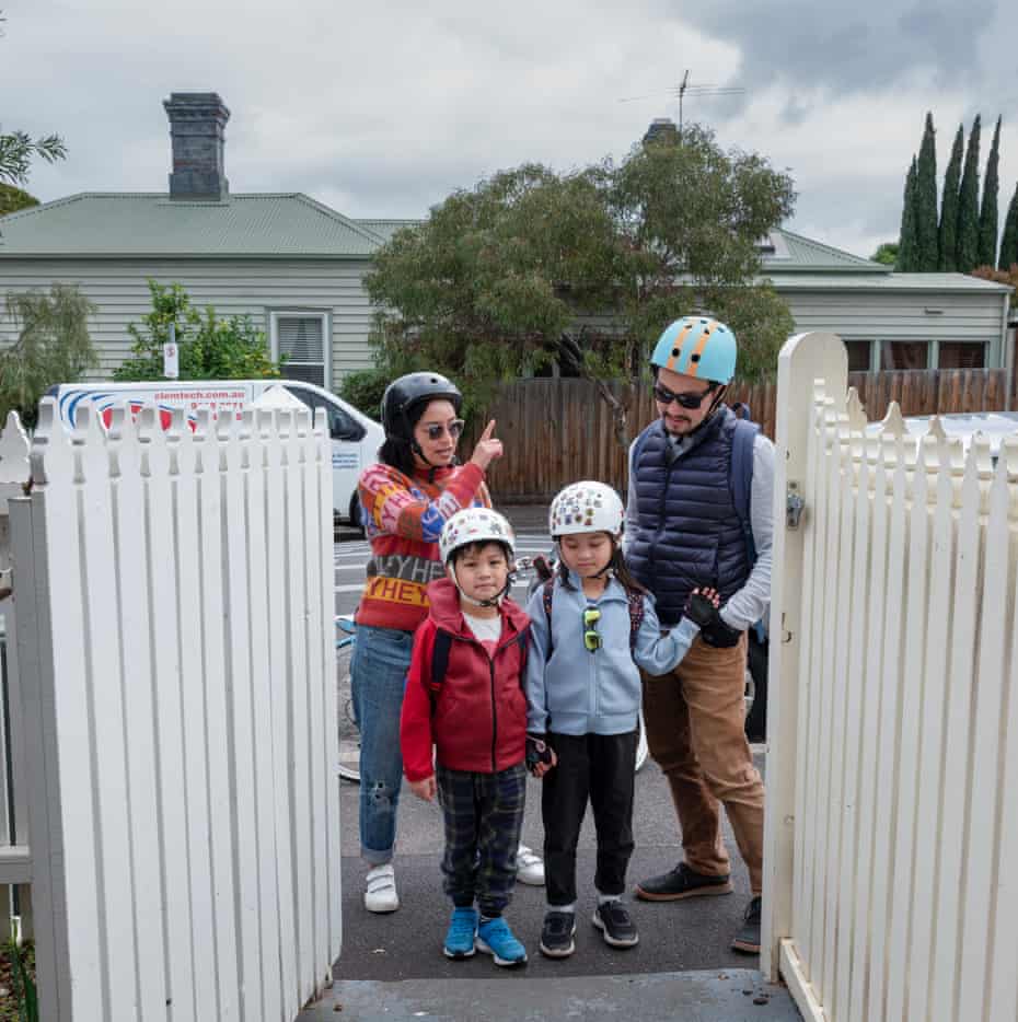 Tee, Tung, Elodie and Miles enjoy an afternoon family bike trip.