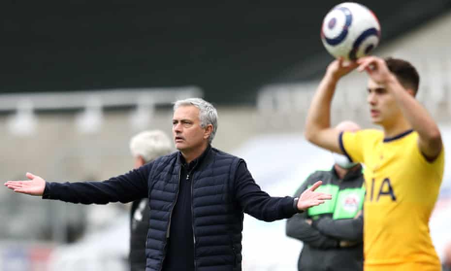 José Mourinho gestures on the touchline