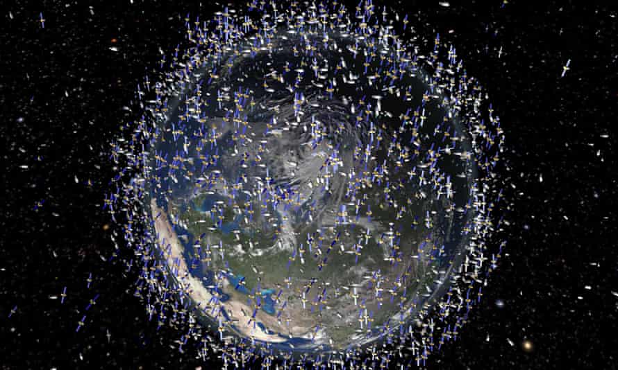 Putin orders blockade of Mariupol steelworks | First Thing 4 A European Space Agency artist’s impression of space debris in low Earth orbit (size of debris is exaggerated compared with the Earth).