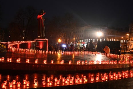 People gather in Lviv to commemorate the victims of the 1932-33 Holodomor, a human-made famine that killed millions of Ukrainians.