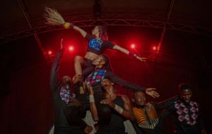 Mariétou Thiam, 29, acrobat and artistic director of the company Sencirk, and her troupe perform at the first Circus Festival of Senegal organized by the collective in Dakar, Senegal
